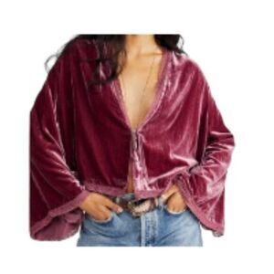 Free People Velvet Jacket in Smokey Wings Small NWT